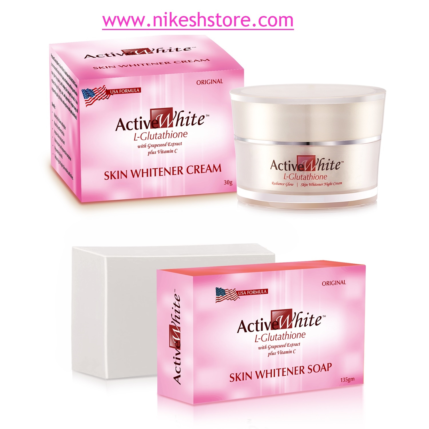 Active White Cream with Active White Glutathione Soap