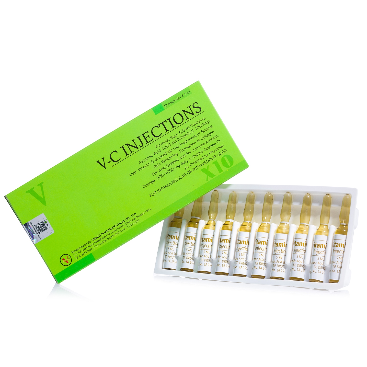 Vitamin C 1000mg Injections 10 Ampoules