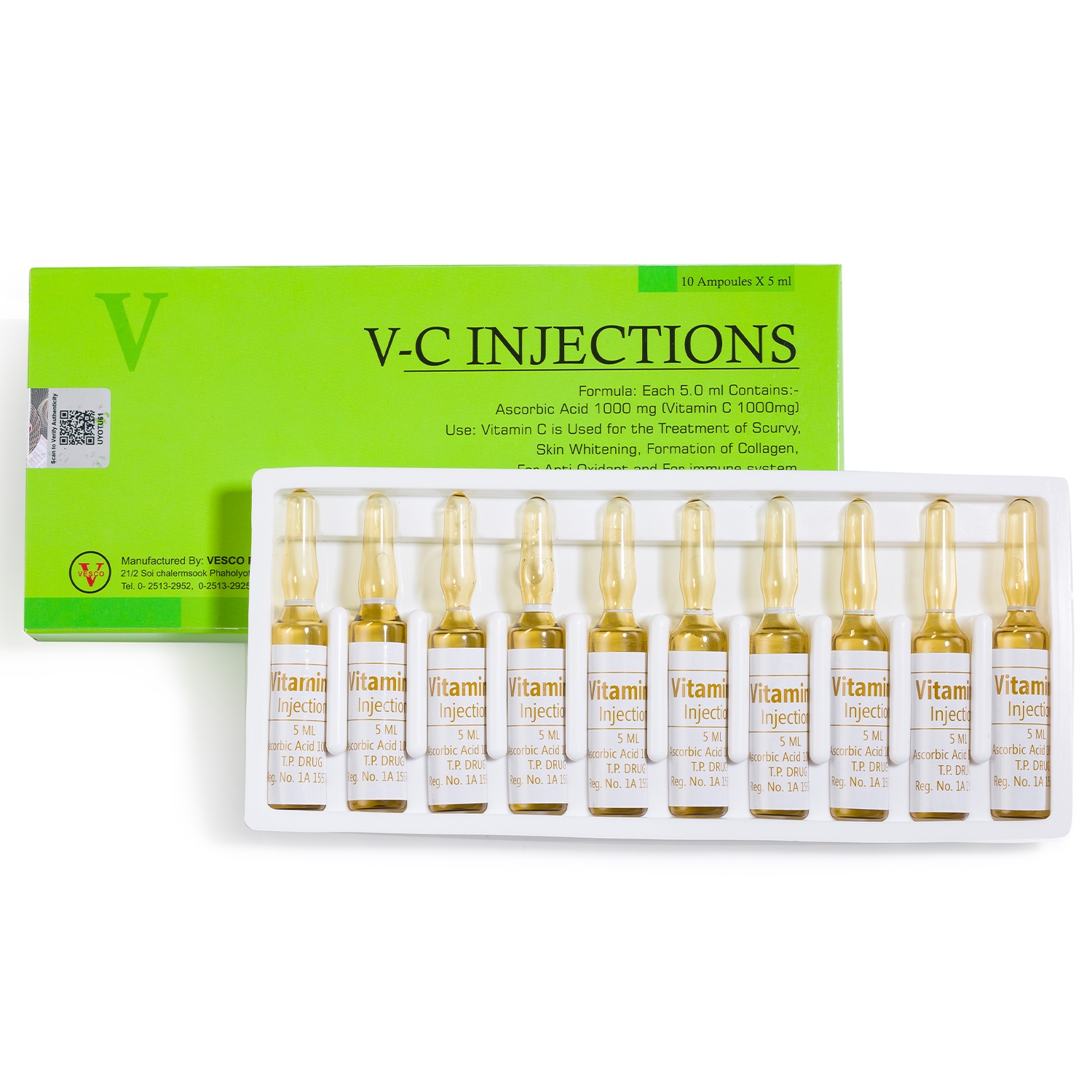 Vitamin C 1000mg Injections 10 Ampoules