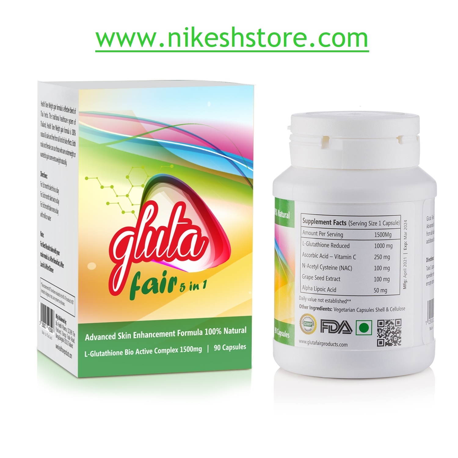 GlutaFair 5 in 1 Skin Whitening Capsules